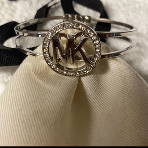 MICHAEL KORS SILVER AND RHINESTONE CUFF BRACELET NWOT